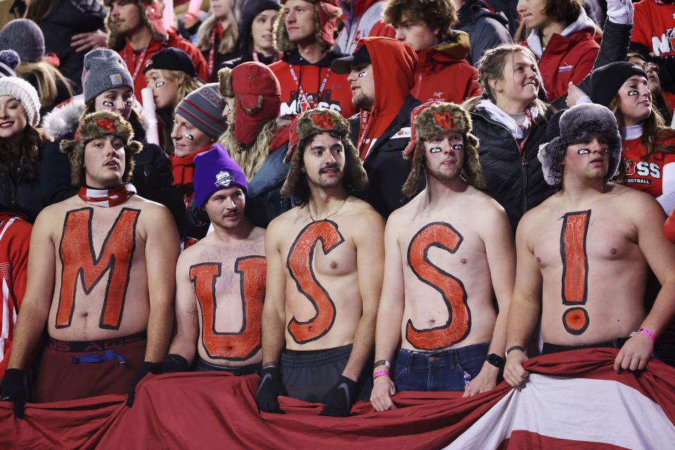 Utes fans brave the cold in Salt Lake City on Saturday, Nov. 12, 2022. Temperatures for Thursday night’s game at Rice-Eccles Stadium between Utah and Florida are predicted to be in the balmy 80s. | Jeffrey D. Allred, Deseret News