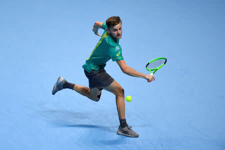 Tennis - ATP World Tour Finals - The O2 Arena, London, Britain - November 13, 2017 Belgium's David Goffin in action during his group stage match against Spain's Rafael Nadal Action Images via Reuters/Tony O'Brien