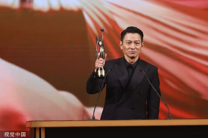 Andy Lau read Mrs Chan's speech when accepting Benny's accolade