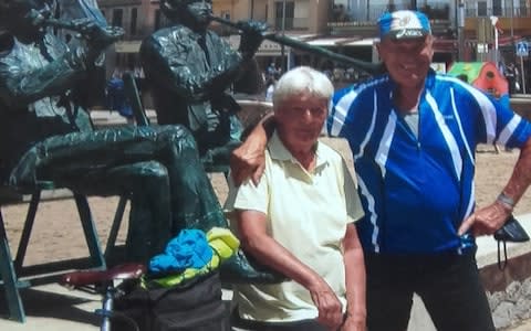 Pamela and Jack on a cycling holiday to L'Escala in Spain