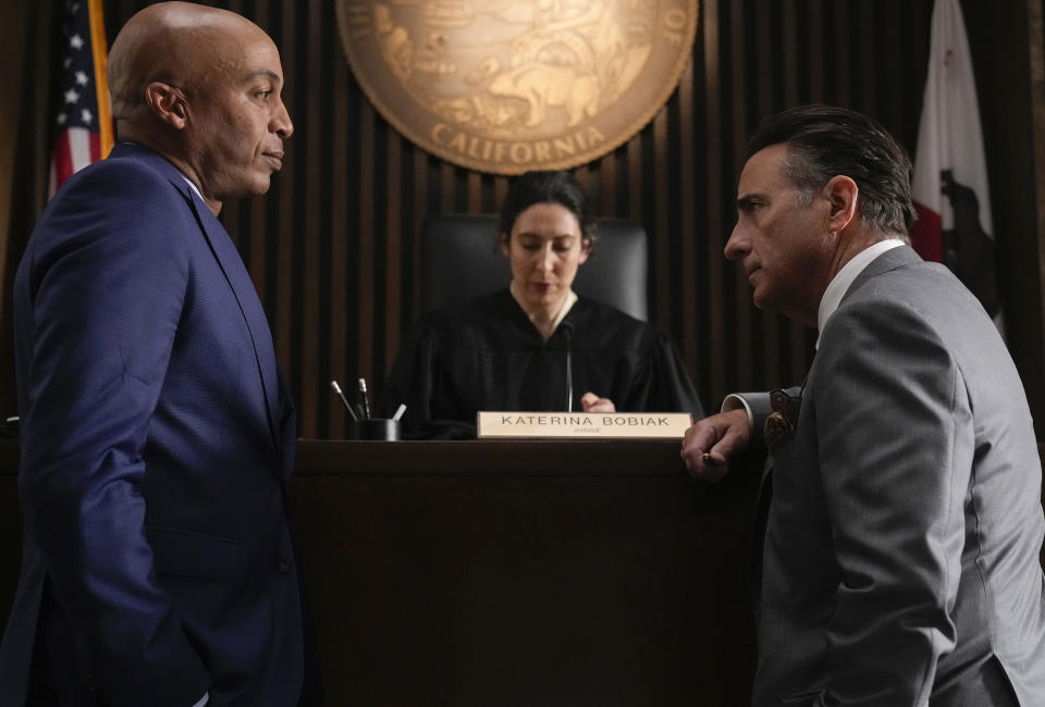 James Lesure and Andy Garcia in Rebel Season 1