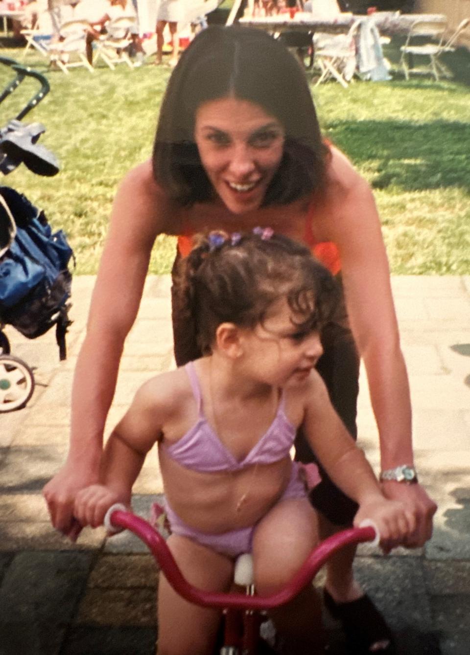 Lisa Searls and her second cousin, Thalia Morsillo, in the summer of 2000.