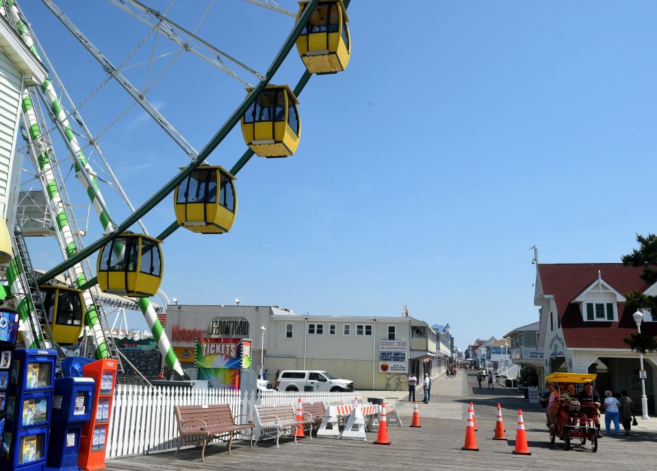 The Trimper's Ferris wheel encroaches on the Boardwalk in Ocean City, Md.