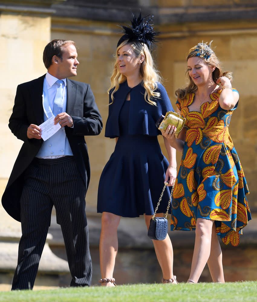 Chelsy Davy arriving with friends a Prince Harry's wedding to Meghan Markle