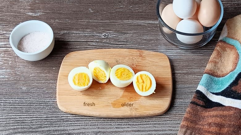 Hard-boiled eggs on board