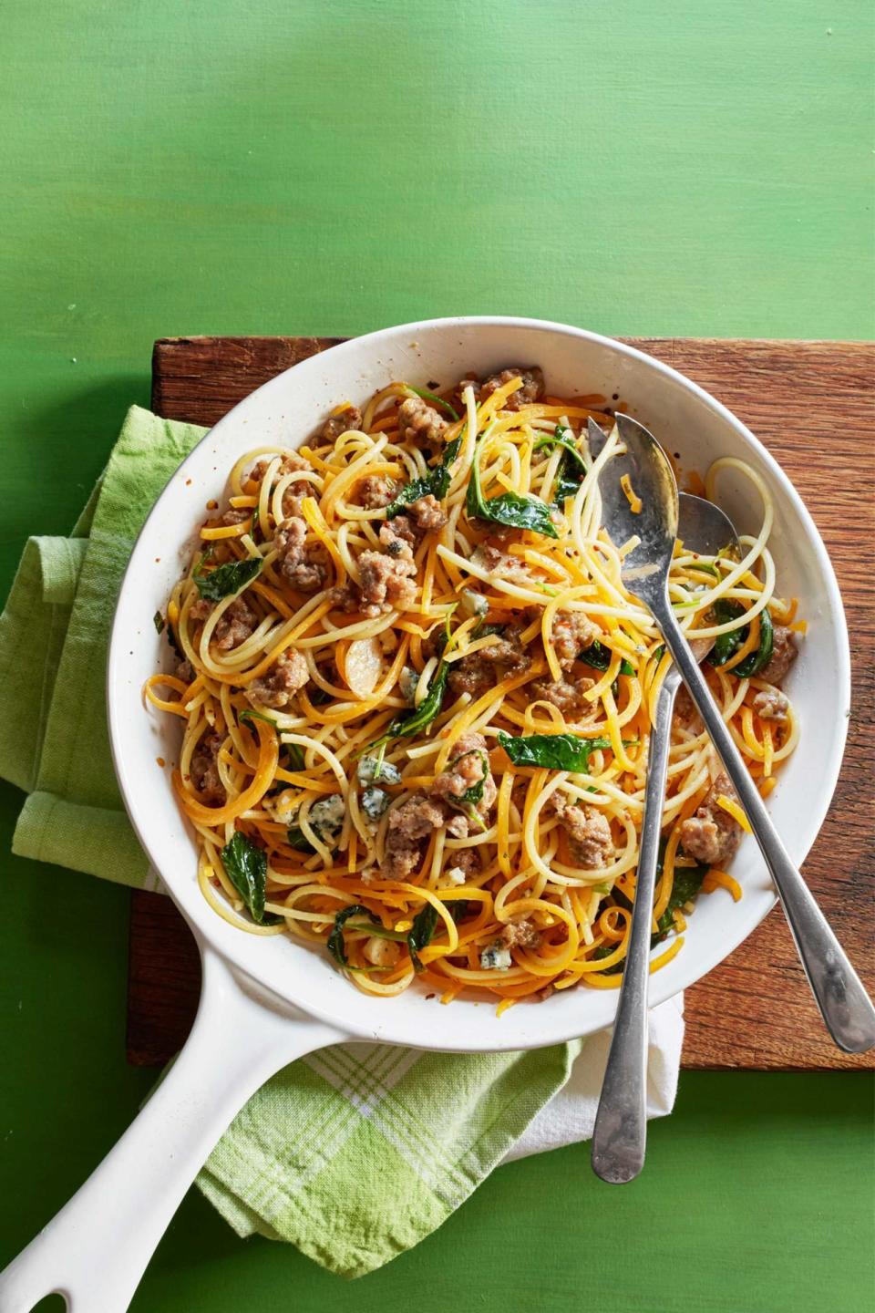 Butternut Squash Spaghetti with Sausage and Sage