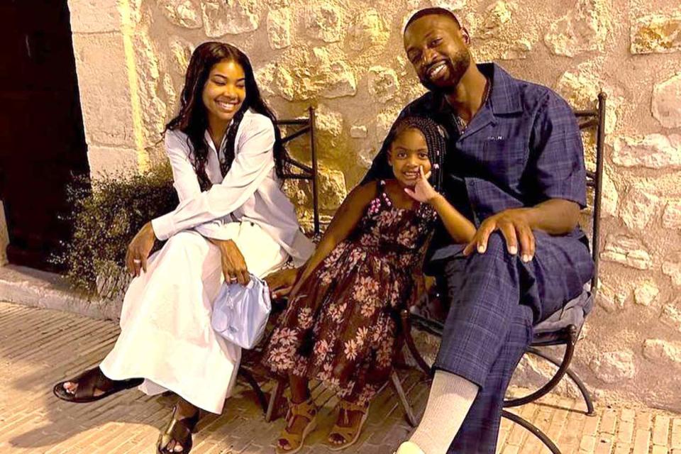 <p>Gabrielle Union/Instagram</p> Gabrielle Union and Dwyane Wade with daughter Kaavia James, 4