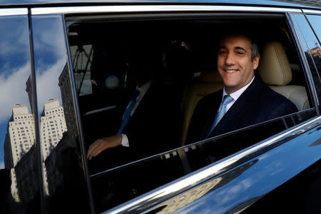 FILE PHOTO: U.S. President Donald Trump's former lawyer Michael Cohen exits Federal Court after entering a guilty plea in Manhattan, New York City, U.S., November 29, 2018. REUTERS/Andrew Kelly/File Photo