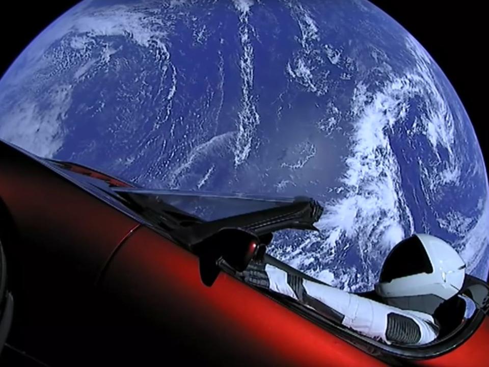 tesla roadster starman space