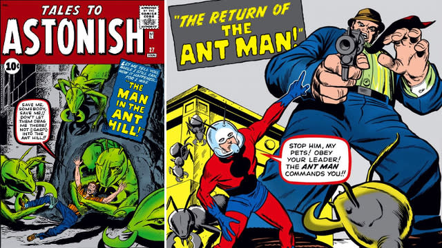 If we’re not mistaken, <em>Ant-Man</em> contains the first reference to Spider-Man in the Marvel Cinematic Universe. It’s basically common knowledge at this point that Spidey will make his first appearance in <em>Captain America: Civil War</em> next year -- the role has officially been cast, so he can! -- but he seems to get a little head nod here. Welcome home, Peter Parker! That and 12 more Easter eggs and tidbits you may not have caught, below. <strong> WATCH: Evangeline Lilly packs a punch in exclusive ‘Ant-Man’ featurette!</strong> <strong> (WARNING: We’re diving deep into SPOILER territory. If you have not seen <em>Ant-Man </em>yet, leave your computer, go to your local movie theater, watch the movie, and then come back and read this post.) </strong> Marvel <strong> 1. “Tales to Astonish”:</strong> While Darren Cross ( <strong>Corey Stoll</strong>) discusses rumors of an Ant-Man superhero going on missions during the Cold War, he has a passing line calling them “Soviet propaganda” and “tales to astonish.” Hank Pym -- the original Ant-Man -- debuted in 1962 in the comic <em>Tales to Astonish #27</em>, “The Man in the Ant Hill.” “That sold so well that I thought making him into a superhero might be fun,” <strong>Stan Lee</strong> later explained. Hence, Pym’s return in <em>Tales to Astonish #35</em>, “Return of Ant-Man.” Marvel Studios <strong> 2. San Quentin State Prison: </strong>Some guessed Scott Lang ( <strong>Paul Rudd</strong>) would serve his time at Seagate Prison -- the prison from Marvel's One-Shot <em>All Hail the King</em> -- and hoped another famous Seagate inmate, Luke Cage, would cameo, but <em>Ant-Man</em> uses the more geographically appropriate San Quentin. That said, there is a comic book antihero who has been locked up at San Quentin: Frank Castle a.k.a. The Punisher. Now that <strong>Jon Bernthal</strong> has been cast as The Punisher for Netflix’s <em>Daredevil</em>, maybe we’ll revisit San Quentin someday. Marvel Studios <strong> 3. The Milgrom Hotel:</strong> The complex that Scott crashes at after he's released from San Quentin is named after longtime Marvel writer, artist, and editor <strong>Al Milgrom</strong>. Fun fact: Milgrom was fired from Marvel after inking “Good riddance to bad rubbish, he was a nasty S.O.B.” in a “Universe X: Spidey” comic after former Editor-in-Chief Bob Harras left the company. Marvel <strong> 4. Agent Mitch Carson:</strong> <strong>Martin Donovan</strong>’s role was kept under wraps as long as humanly possible. Now we know he plays Mitchell Carson. In the movie, he’s an old adversary of Hank Pym’s ( <strong>Michael Douglas</strong>) from their days working at S.H.I.E.L.D. in the ‘80s. In the present, he’s a suit, interested in buying the Ant-Man tech. In light of the events of <em>Captain America: The Winter Soldier</em>, it’s no surprise that we later learn Carson is HYDRA. (Side note: When Cross reveals that Carson is HYDRA, he says, “The research they’re doing is very interesting.” Could more experimentations like the ones that lead to Quicksilver and Scarlet Witch still be taking place?) In the comics, the character is also a S.H.I.E.L.D. agent gone bad, but his story is completely different. Carson is set to inherit the Ant-Man suit, before it’s stolen by future Ant-Man, Chris McCarthy. (There are four different Ant-Men in the comics. Don’t stress over it.) Using his own, makeshift suit, Carson goes after the real tech and ends up severely burned after a fight. Ultimately, he’s thrown in jail by Iron man. <strong> NEWS: Marvel’s Head of TV Talks ‘Agent Carter," ‘Iron Fist' & More</strong> Marvel <strong> 5. The Ten Rings:</strong> This one’s a little complicated, especially because it doesn’t factor into <em>Ant-Man</em> too significantly. (Hey, it’s an Easter egg.) Remember the terrorist organization in <em>Iron Man</em> that kidnapped Tony Stark ( <strong>Robert Downey Jr.</strong>) and is the reason he ever creates an Iron Man suit in the first place? And then in <em>Iron Man 3</em>, we find out their leader, The Mandarin ( <strong>Ben Kingsley</strong>), is just an actor named Trevor Slattery? And then in the one-shot <em>All Hail the King</em> (see: no. 2), we find out there is a real Mandarin out there and the terrorist group is still active, albeit in secret? That’s The Ten Rings. One of the businessmen that visits Pym Tech to bid on the Ant-Man tech has a “Ten Rings of the Mandarin” tattoo on his neck. Which means they’re still out there, somewhere... Marvel <strong> 6. The Wasp:</strong> Fans were (understandably) upset when they learned Janet van Dyne, a.k.a. the Wasp, a.k.a. one of the comics' founding members of The Avengers, had apparently been killed off the Marvel Cinematic Universe before the events of <em>Ant-Man</em>. Alas! She’s alive! Probably! And we even got to see her in action in her Wasp costume! The movie reveals Janet actually worked with Hank when he was a S.H.I.E.L.D. agent and “died” while dismantling a nuke during the Cold War. Or, she’s trapped in the Quantum Realm -- where time doesn’t pass, so when she’s finally released, Marvel can cast whichever hot, young actress they want. We never saw her face, did we? Marvel <strong> 7. The Microverse:</strong> By the time <em>Ant-Man</em> gets around to introducing the Quantum Realm, it has sufficiently out-weirded even <em>Guardians of the Galaxy</em>. Lang goes “subatomic” in the last act, and we’re treated to an homage to the Disneyland attraction <em>Adventures Through Inner Space</em>. (For more Disney, see also: No.12.) The Quantum Realm exists in the comics too, but it’s called the Microverse and has its own group of superheroes called the Micronauts. Here’s an explanation of the Microverse from the Marvel Wiki: “A dimension that can be reached from the Earth dimension by compressing one's own mass to a certain point, thereby forcing it through an artificially created nexus into the other universe.” We told you it was weird. Marvel Studios <strong> 8. Hope van Dyne:</strong> Hope Van Dyne ( <strong>Evangeline Lilly</strong>) doesn’t actually exist in the comics. Hope Pym, on the other hand, does. In an alternate future, where she’s still the daughter of Hank and Janet, but has a twin brother, Henry Pym Jr. and becomes a super villain known as the Red Queen. Oh, and get this: She starts a super villain group known as the Revengers. Unless <em>Ant-Man 2</em> goes completely sideways, we won’t be seeing Red Queen anytime soon. Instead, the mid-credits scene finds Hank Pym revealing a secret workroom to Hope, with an “early prototype” for the Wasp suit. “We were building it for you,” he says. “About damn time,” Hope responds. And thus, we demand the sequel be titled <em>Ant-Man & The Wasp</em>. Marvel Studios <strong> 9. Yellowjacket:</strong> Darren Cross uses rudimental Pym research to develop his own Ant-Man suit and become the villainous Yellowjacket. In the comics, the Yellowjacket suit is actually one of Hank Pym alternate outfits and codenames. A comic villain named Rita DeMara <em>does</em> steal the suit from Pym to join the Masters of Evil, but ultimately she turns good too and joins the Guardians of the Galaxy. As for Cross, in the comics he’s a self-made millionaire with a heart condition -- he invents a pacemaker that gives him superhuman abilities -- who runs his own company, Cross Technological Enterprises. We get a nod to the latter, when we see a model for a revamped Pym Tech called Cross Industries. (Unfortunately for him, both the model and the actual Pym Tech building are destroyed before he can get his name on the sign.) <strong> NEWS: How Charlie Cox Became Marvel's Most Unconventional Hero</strong> Marvel Studios <strong> 10. Cassie Lange:</strong> Scott’s daughter, Cassie ( <strong>Abby Ryder Fortson</strong>), is a child here, but in the comics, teenage Cassandra starts stealing Pym particles and eventually develops the same shrinking and growing powers her superhero dad has. As the superhero Stature, she joins a group called the Young Avengers. Keep an eye out for that in Phase 6. Marvel Studios <strong> 11. <em>The Avengers: Age of Ultron</em>:</strong> When Scott asks Hank Pym why they can’t call The Avengers to stop Cross, Pym responds that The Avengers are busy “dropping cities out of the sky,” an obvious callback to the events of <em>Ultron</em>. R.I.P. Sokovia! Pym has a hatred for Tony Stark in particular, stemming from a dispute with Tony’s father, Howard ( <strong>John Slattery</strong>) that occurred in 1989. “I’ve kept it away from one Stark, I'm not giving it to another,” Hank barks about the Pym particle at one point. We have a feeling this, along with that final end credits scene, firmly cements Ant-Man on #TeamCaptainAmerica for <em>Civil War</em>. There’s also the entire sequence set at Stark’s new Avengers Compound -- where Lang and Sam Wilson a.k.a. Falcon ( <strong>Anthony Mackie</strong>) duke it out -- which was introduced at the end of <em>Ultron</em>. Marvel Studios <strong> 12. Disney:</strong> From the studio that brought your Ultron the killer robot singing “I’ve Got No Strings,” comes Luis ( <strong>Michael Peña</strong>), the comedic relief in <em>Ant-Man</em>, whistling “It’s a Small World,” the maddeningly catchy theme song for the Disneyland ride of the same name. FYI, Disney owns Marvel Studios. Synergy! Marvel <strong> 13. Spider-Man:</strong> In the very last scene of the movie, Luis recounts to Scott that Sam Wilson is looking for him. During one inquiry, Falcon asks about a “guy who gets small” and is told, “We got guys who jump. We got guys who swing. We got guys who climb up walls.” That has to be a reference to our friendly neighborhood Spider-Man (to be played in the MCU by <strong>Tom Holland</strong>), right? And none for Oscorp, goodbye! Now, find out how funnyman Paul Rudd got buff to play Ant-Man: