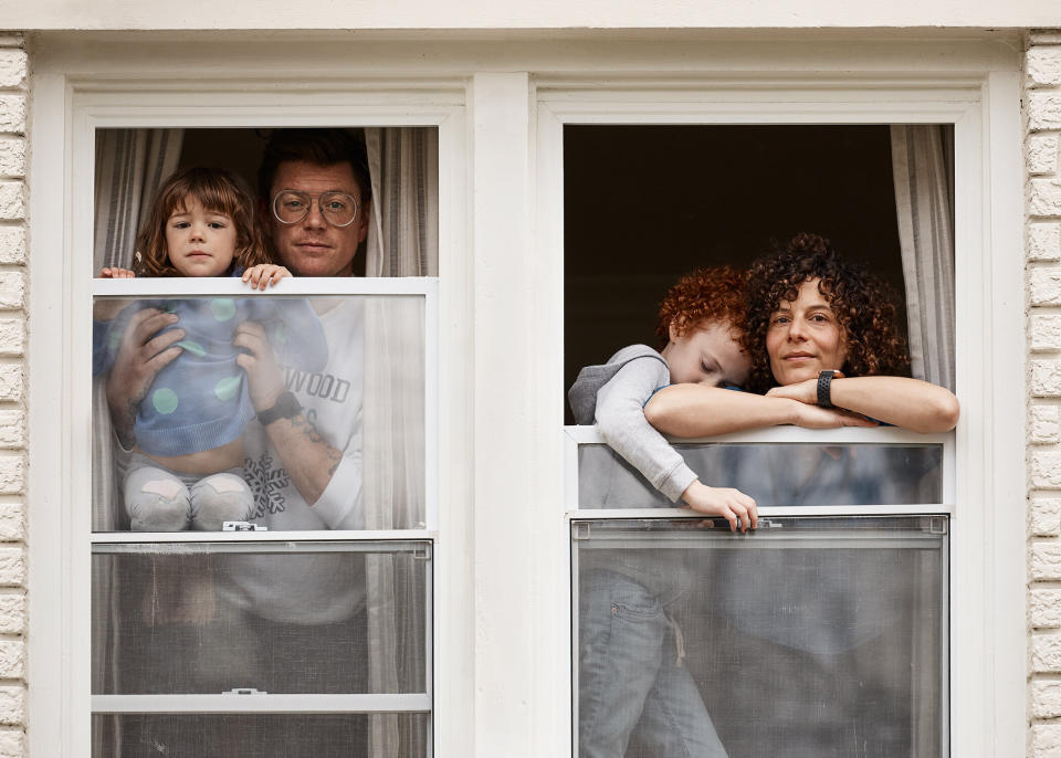 Dana Siomkos (right), the founder and CEO of You &amp; Them, and Zane Latta, a stay-at-home dad, were photographed with their daughters, ages 7 and 4, by Danielle St. Laurent as part of a new series. (Photo: Danielle St. Laurent)