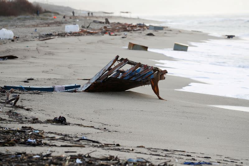 Aftermath of deadly migrant shipwreck in Steccato di Cutro near Crotone