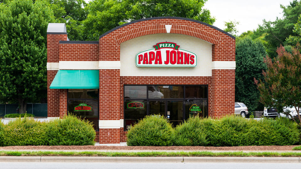 Hickory, NC, USA-21 June 18:  Papa John's Pizza is an American restaurant franchise company, being the 3rd largest take-out and pizza delivery restaurant chain in the U.