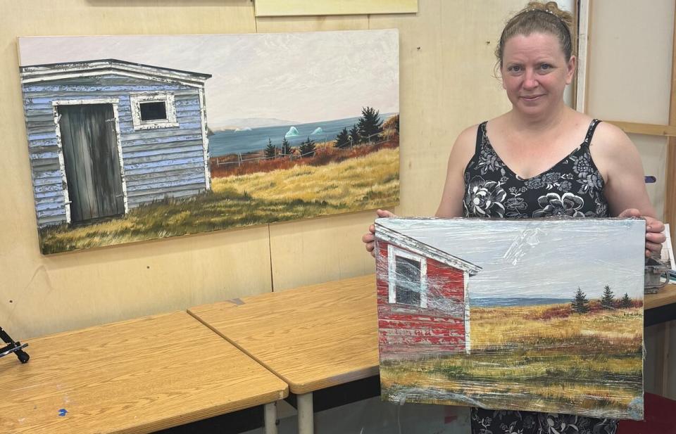 Michelle Penney Rowe said she got a massive package in the mail last week which contained two of her paintings as well as two belonging to Wayne Maloney.