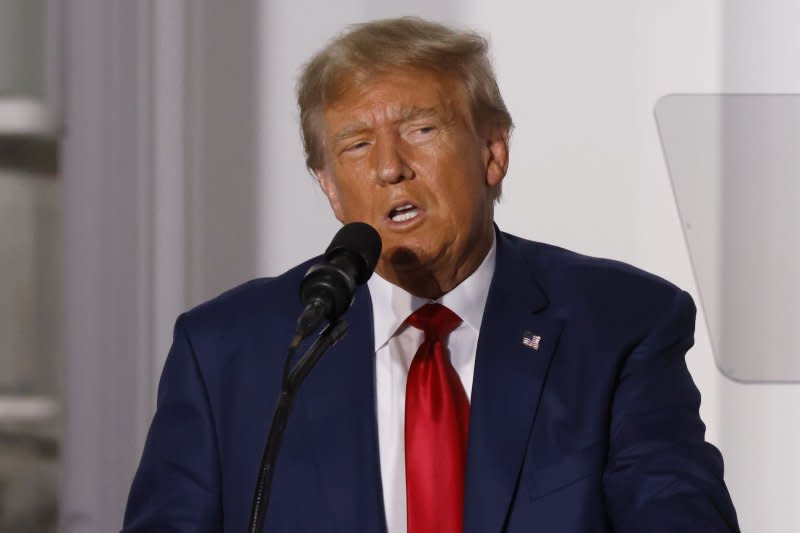 Donald Trump was hit with three new charges on Thursday, increasing the number of counts the former president faces in just this case to 34. File Photo by John Angelillo/UPI