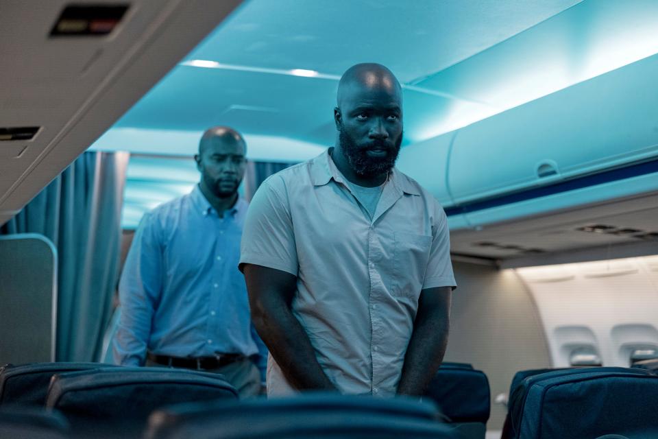 Mike Colter in a scene from "Plane."