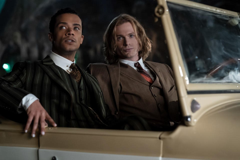 Jacob Anderson, left, as Louis De Point Du Lac and Sam Reid as Lestat De Lioncourt in AMC's <i>Interview with the Vampire</i>.<span class="copyright">Courtesy AMC</span>