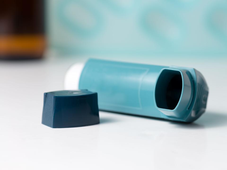 An asthma inhaler.