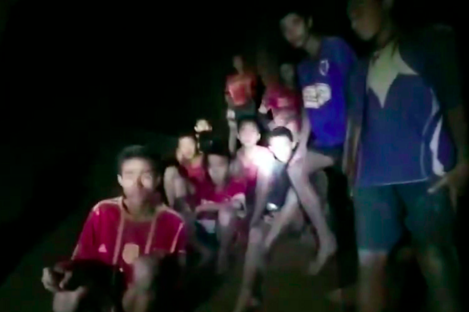 The 12 boys and their coach were discovered on Monday night (Picture: PA)