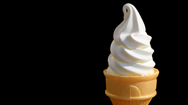 soft serve on black background