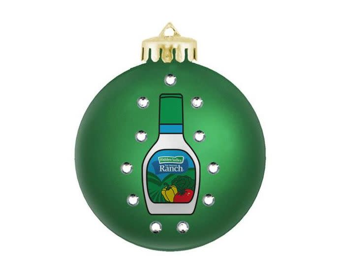 Buy the <a href="https://www.flavourgallery.com/collections/hidden-valley-ranch/products/hidden-valley-bedazzled-ornament" target="_blank">Hidden Valley bedazzled ornament</a>&nbsp;for $12