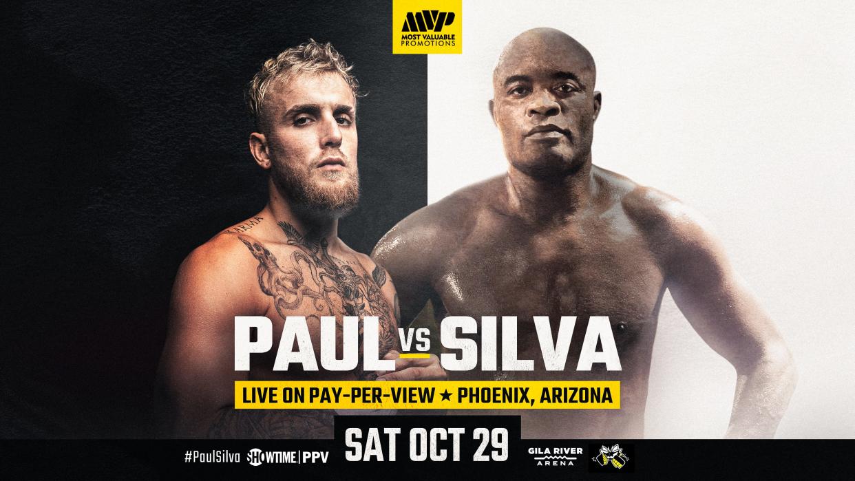 Anderson Silva and Jake Paul are set to face off at Gila River Arena in Glendale on Oct. 29, 2022.