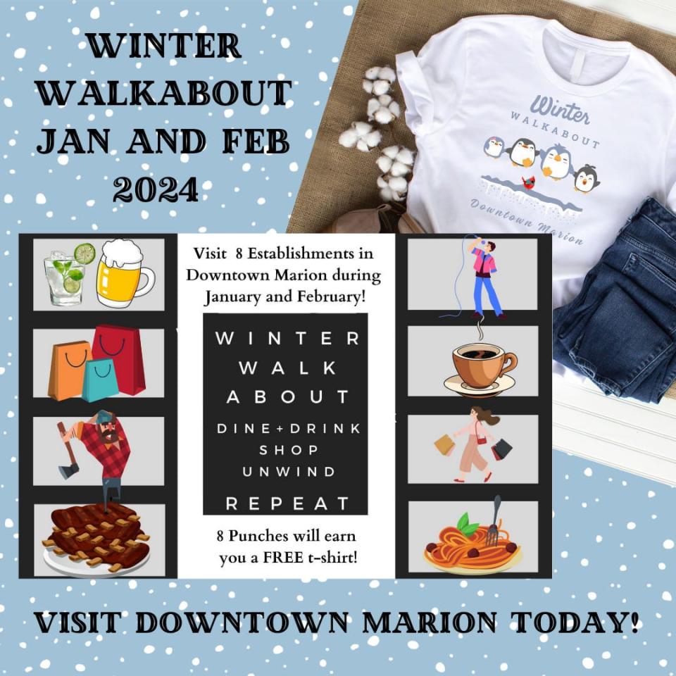 Over two dozen downtown Marion merchants are participating in the Winter Walkabout through February.