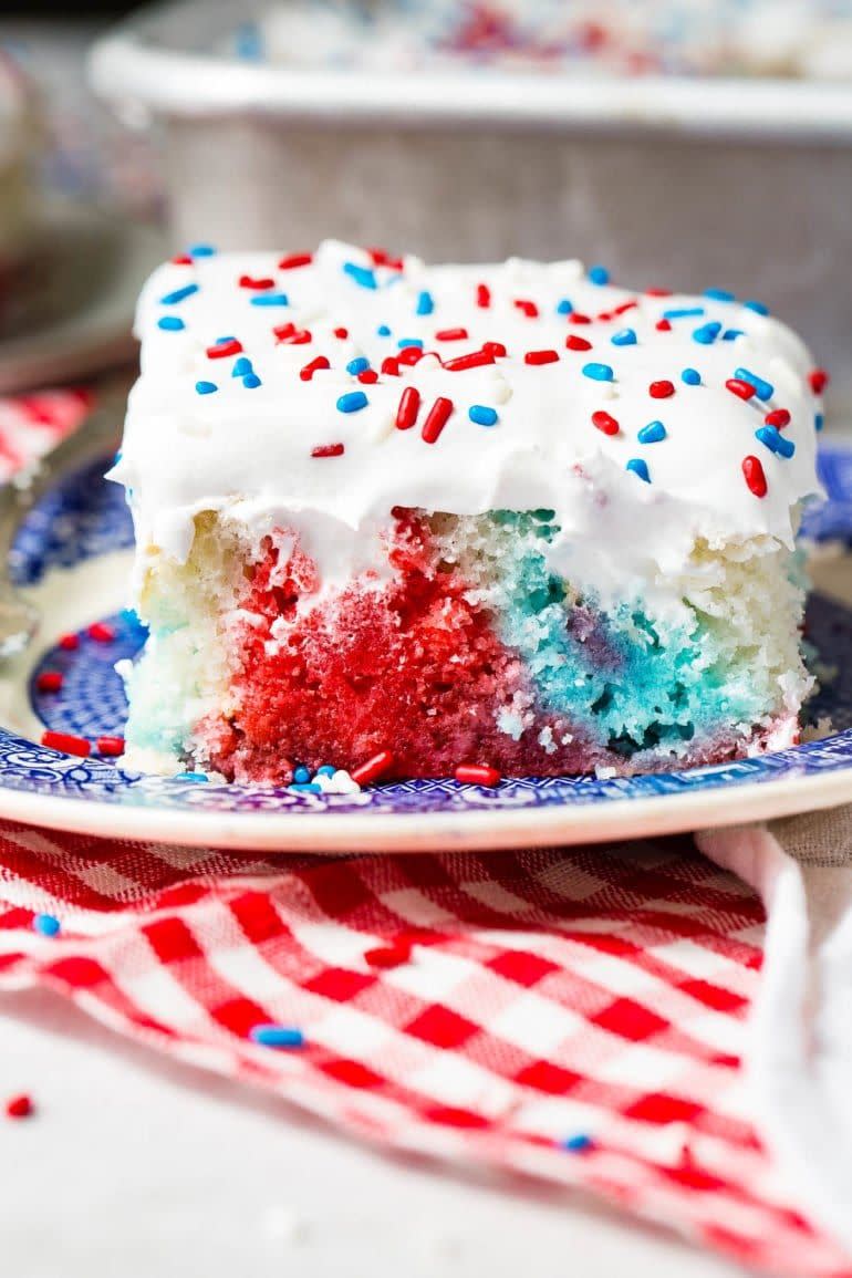 Red White and Blue Poke Cake