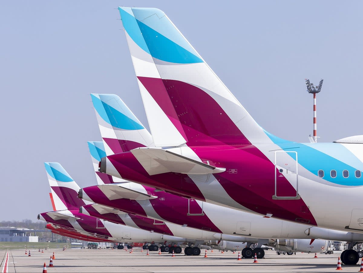 Ground stop: Eurowings aircraft at Dusseldorf airport in Germany (Eurowings)