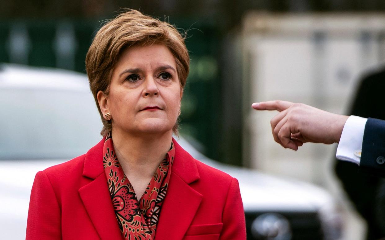 Nicola Sturgeon visits the turbine installation company Windhoist in Irvine - REUTERS