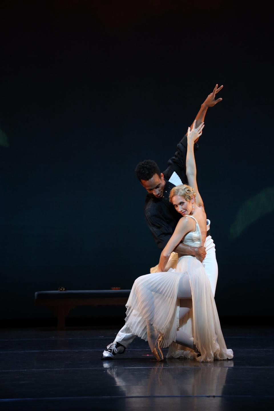 Danielle Brown and Ricardo Rhodes dancing in Frederick Ashton’s “Varii Capricci.” Brown and Rhodes started with The Sarasota Ballet at the same time.