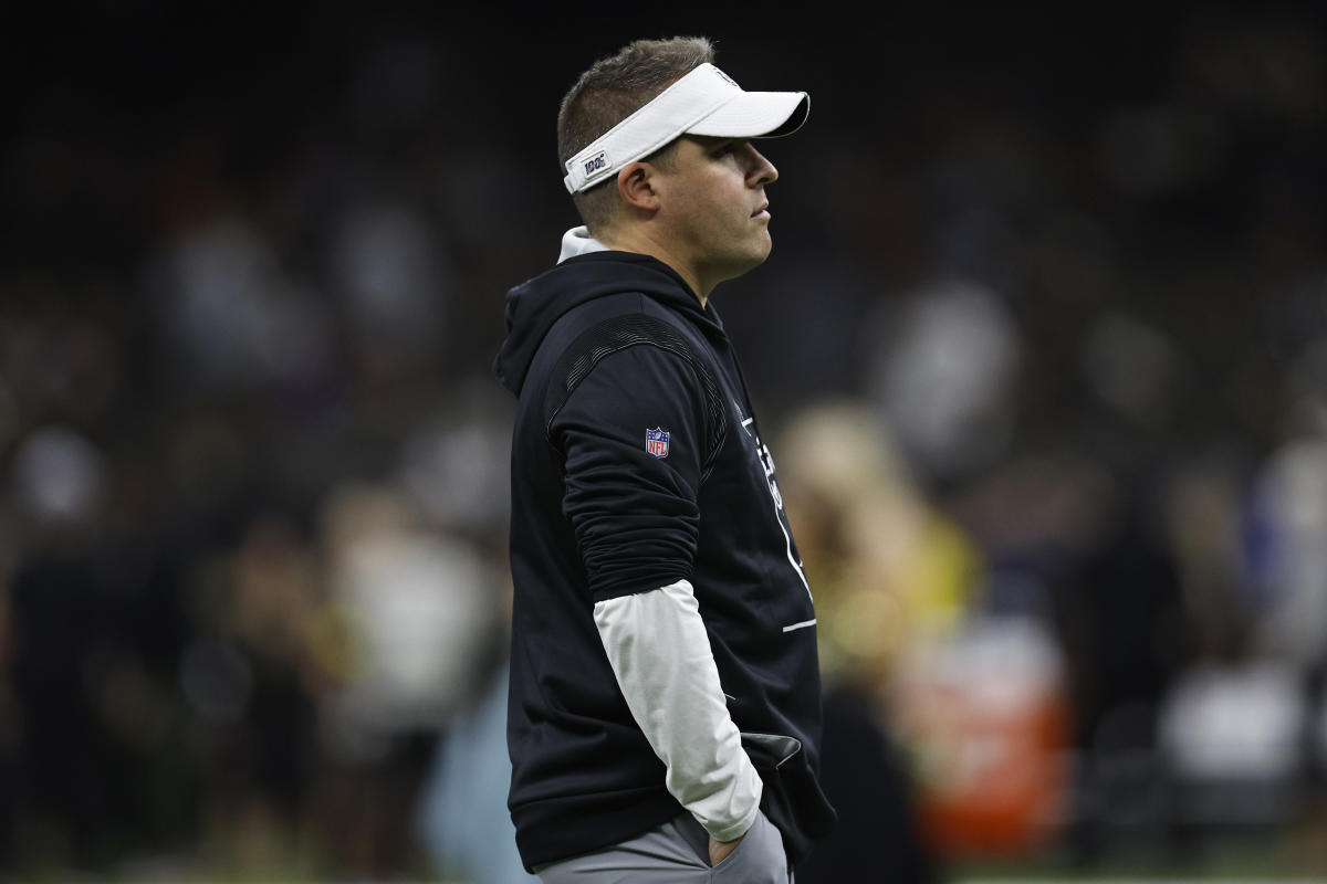 Head Coach Josh McDaniels # of the Las Vegas Raiders looks on against  News Photo - Getty Images