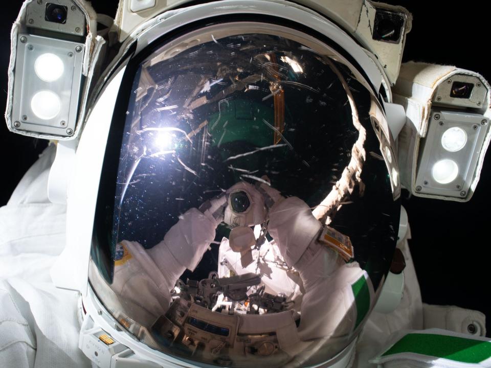 Astronaut takes a selfie in space