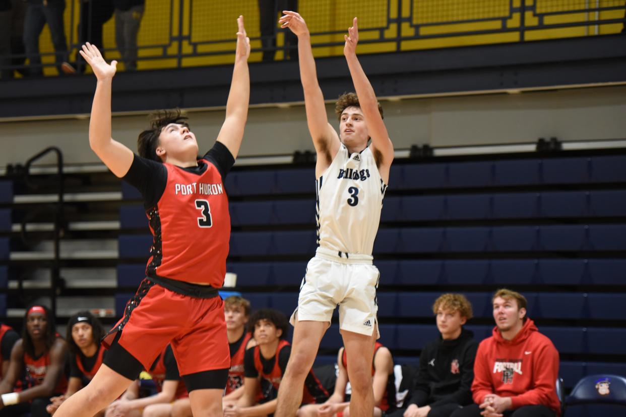 Yale's Ryan Monarch follows through on a 3-pointer during a game earlier this season.