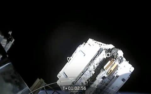 SpaceX tweeted this picture saying: "Successful deployment of 60 Starlink satellites confirmed!"