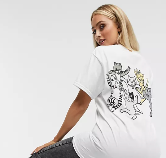 New Love Club Cat Dance Back Print Oversized T-Shirt (Photo via ASOS)