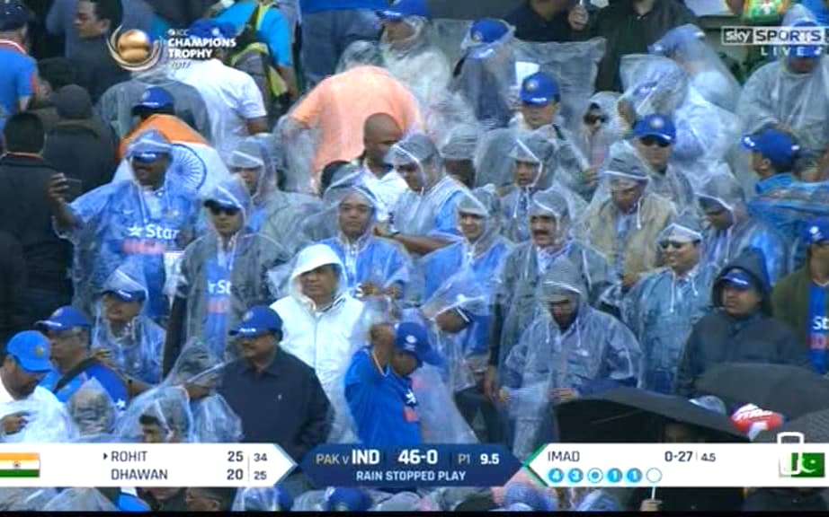 Indian fans rain - Credit: Sky Sports