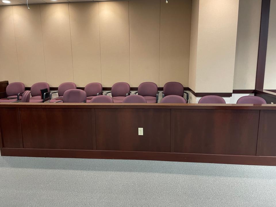 A picture of the jury seating in the Michael Wayne Jones trial