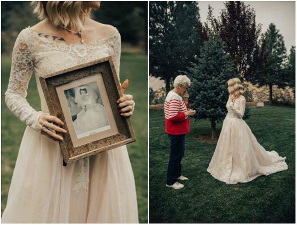 « La pluie s’est mise à tomber lorsque la mariée est sortie voir sa grand-mère. Nous avons tous vu ces gouttes de pluie comme des larmes, un signe que les cieux nous observaient. Les larmes de son grand-père » (Photos : Supplied/Kortney Peterson)