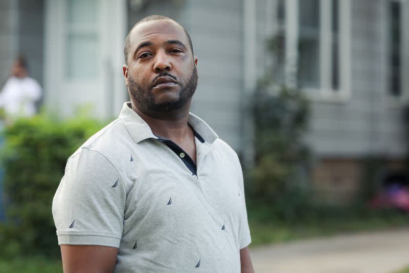 Silvon Simmons poses for a photograph in Rochester, New York