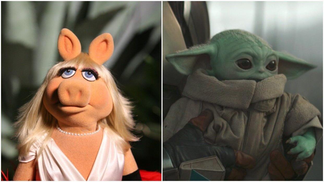 Hmm ... ear-ily similar. (Photo: Jason Merritt/FilmMagic via Getty and Disney/Lucasfilm)