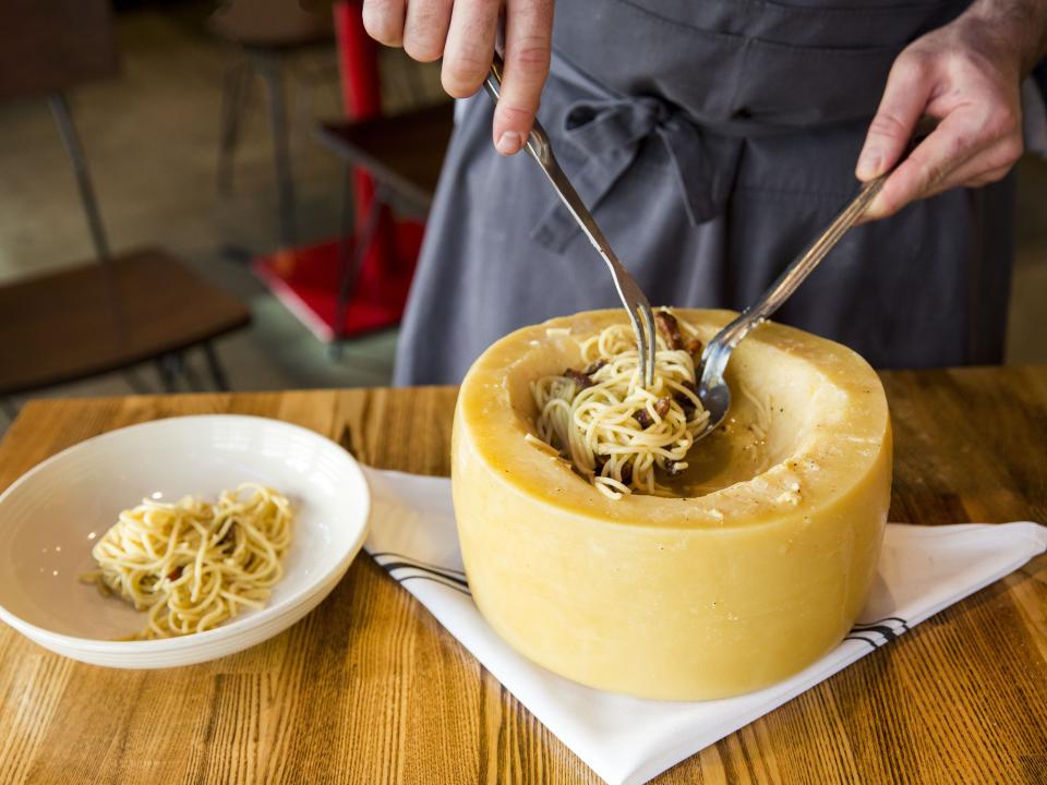 cheese wheel pasta
