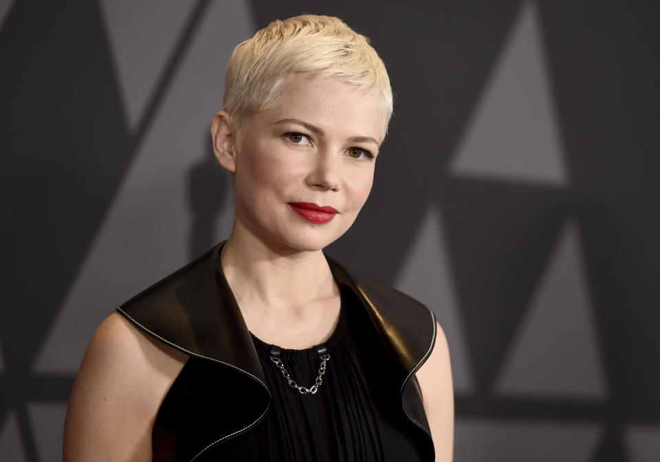 Michelle Williams arrives at the 9th annual Governors Awards at the Dolby Ballroom on Saturday, Nov. 11, 2017, in Los Angeles. (Photo by Jordan Strauss/Invision/AP)