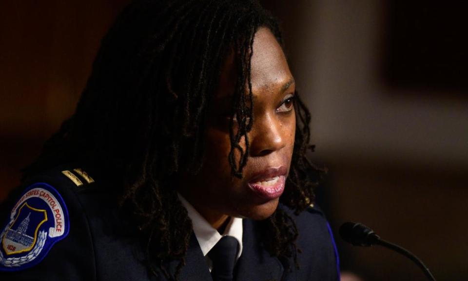 Capt Carneysha Mendoza of the Capitol police testifies at a Senate hearing on 23 February.