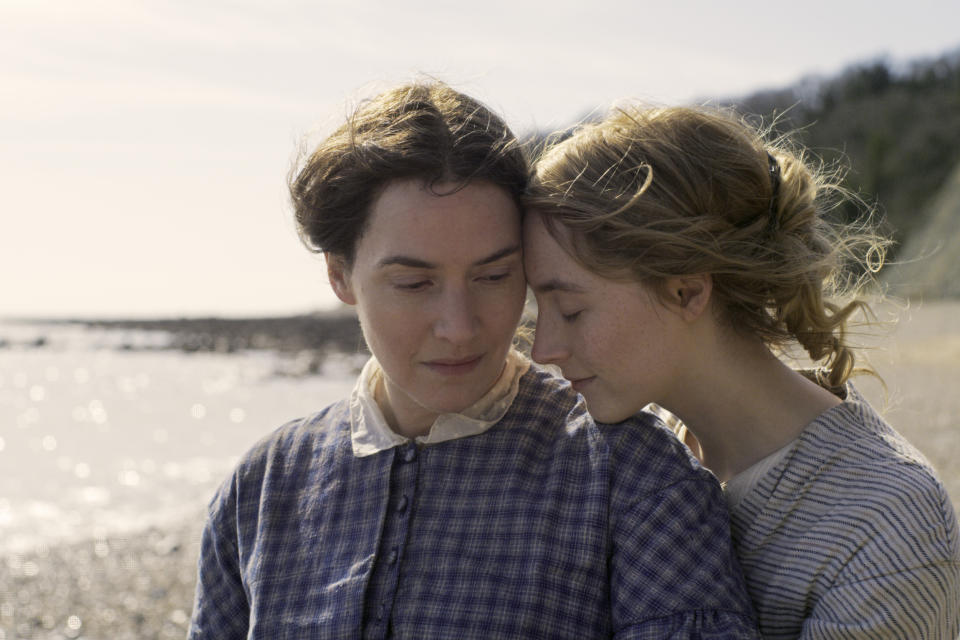 Mary Anning, played by Kate Winslet and Charlotte Murchison, played by Saoirse Ronan. (NEON)