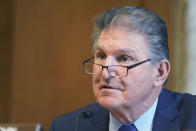 Sen. Joe Manchin, D-W.Va., speaks during a Senate Committee on Energy and Natural Resources hearing on the nomination of Rep. Debra Haaland, D-N.M., to be Secretary of the Interior on Capitol Hill in Washington, Wednesday, Feb. 24, 2021. (Leigh Vogel/Pool via AP)