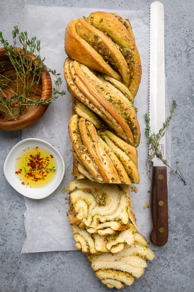 Vegan Garlic and Herb Butter Babka