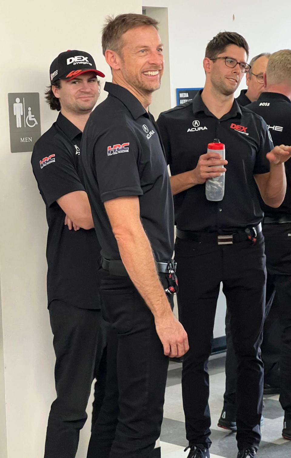 From L to R: Colton Herta, Jenson Button, Jordan Taylor. <em>Jerry Perez</em>