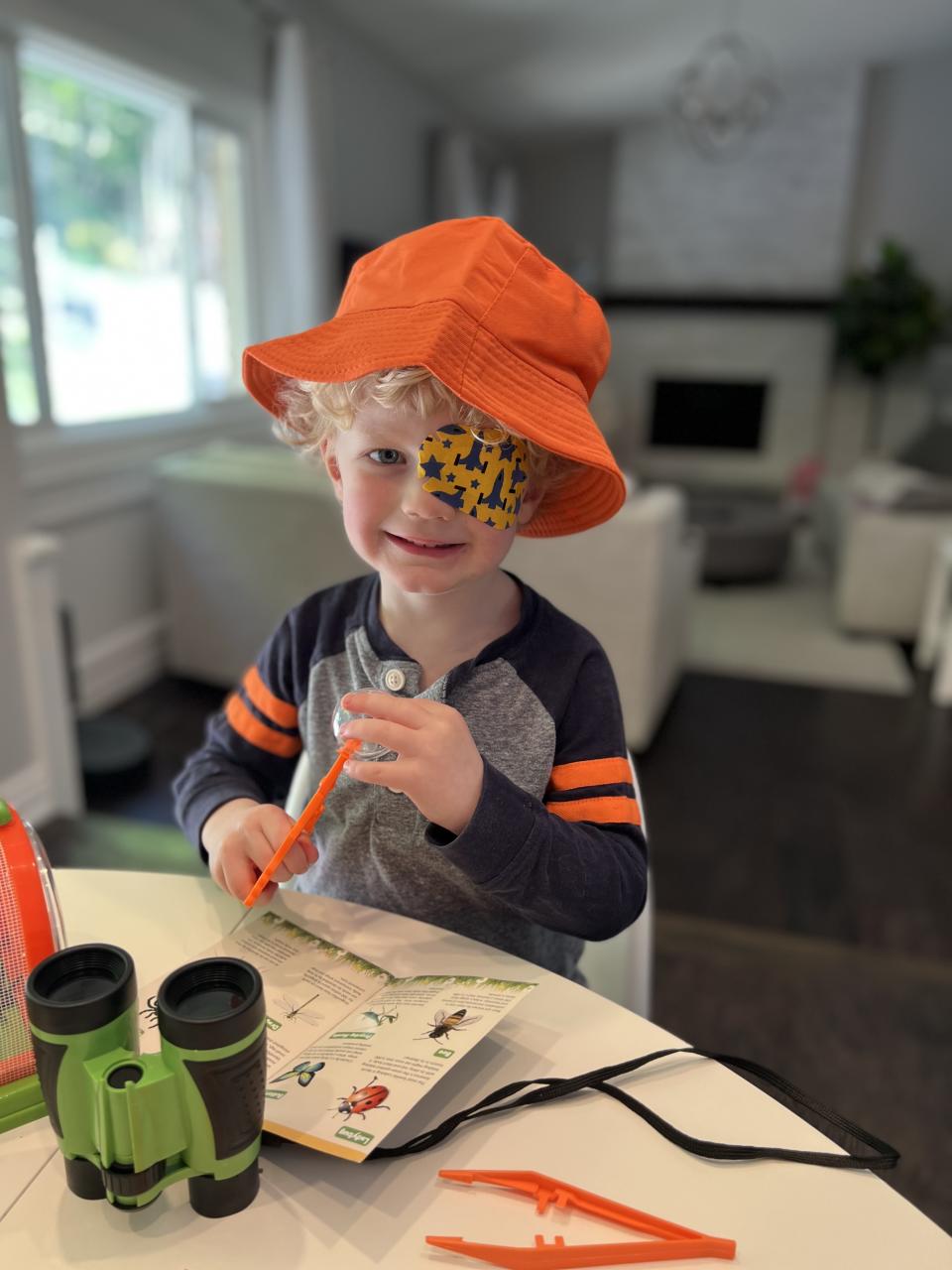 Four-year-old Everett is shown wears his eye patch every day. (Submitted)