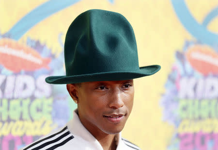 Pharrel Williams arrives at the 27th Annual Kids' Choice Awards in Los Angeles, March 29, 2014. REUTERS/Danny Moloshok